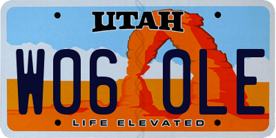 UT license plate W060LE