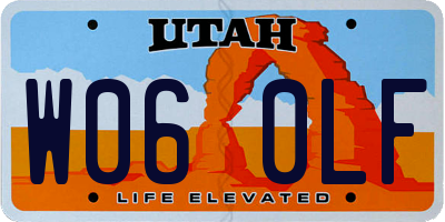 UT license plate W060LF