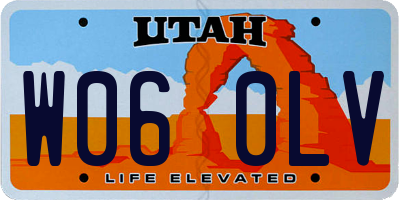 UT license plate W060LV