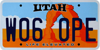 UT license plate W060PE
