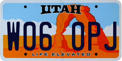 UT license plate W060PJ