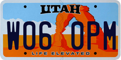 UT license plate W060PM
