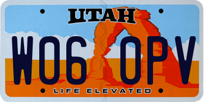 UT license plate W060PV