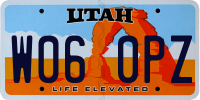UT license plate W060PZ