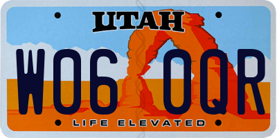 UT license plate W060QR