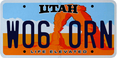 UT license plate W060RN
