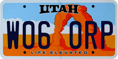 UT license plate W060RP