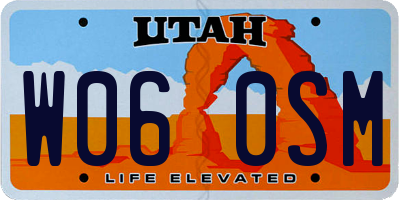 UT license plate W060SM
