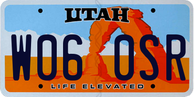 UT license plate W060SR