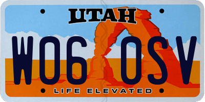 UT license plate W060SV