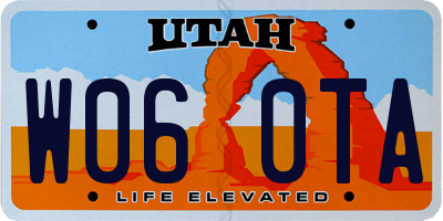 UT license plate W060TA