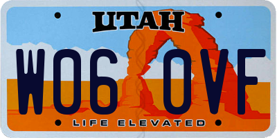 UT license plate W060VF