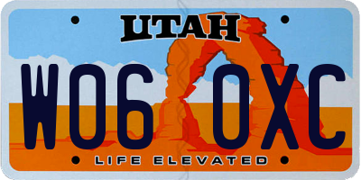 UT license plate W060XC
