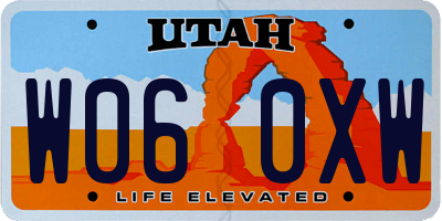 UT license plate W060XW
