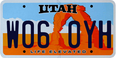 UT license plate W060YH