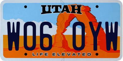 UT license plate W060YW