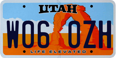UT license plate W060ZH