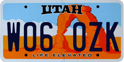 UT license plate W060ZK