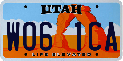 UT license plate W061CA