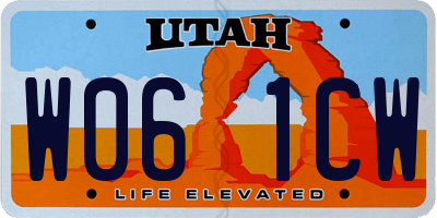UT license plate W061CW