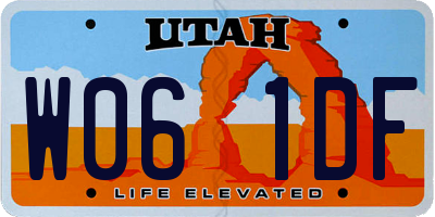 UT license plate W061DF