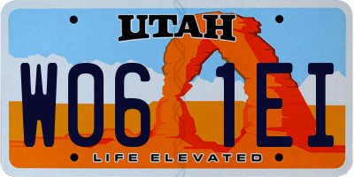 UT license plate W061EI