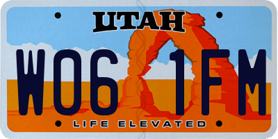 UT license plate W061FM
