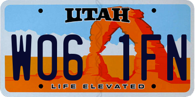 UT license plate W061FN