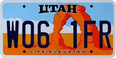 UT license plate W061FR