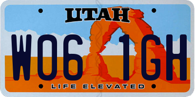 UT license plate W061GH