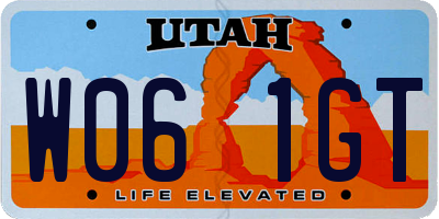 UT license plate W061GT