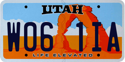 UT license plate W061IA
