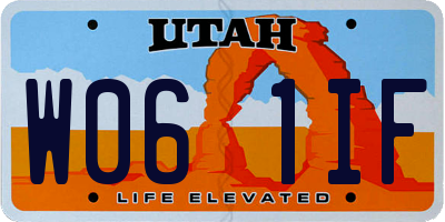 UT license plate W061IF
