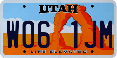 UT license plate W061JM