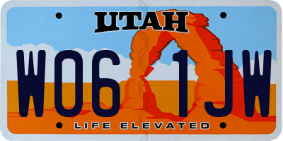 UT license plate W061JW