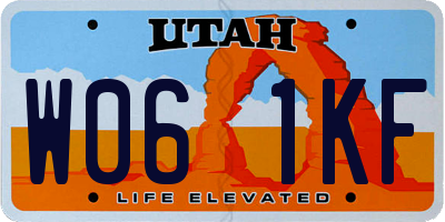 UT license plate W061KF