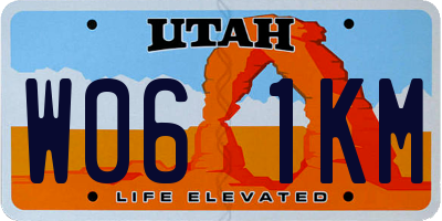 UT license plate W061KM