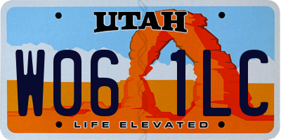 UT license plate W061LC
