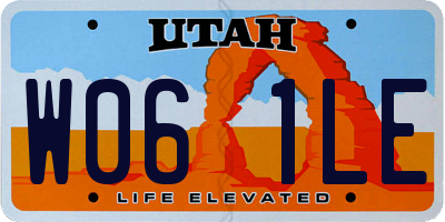 UT license plate W061LE