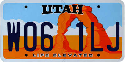 UT license plate W061LJ