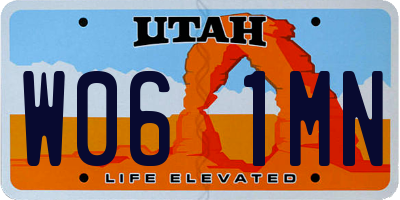 UT license plate W061MN
