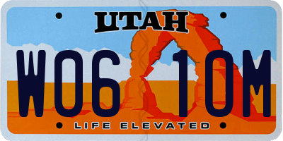 UT license plate W061OM