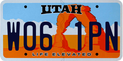 UT license plate W061PN