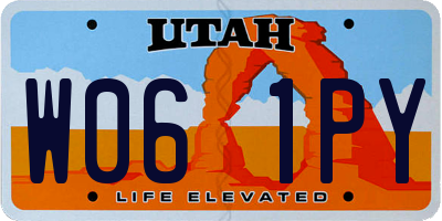UT license plate W061PY