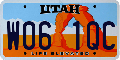 UT license plate W061QC