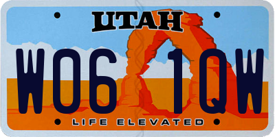 UT license plate W061QW