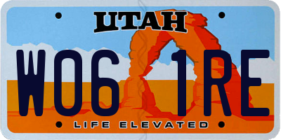 UT license plate W061RE