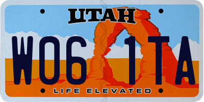 UT license plate W061TA