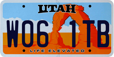 UT license plate W061TB