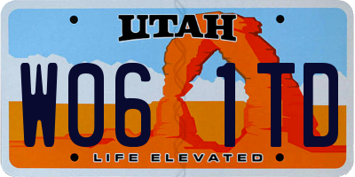 UT license plate W061TD